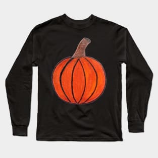 Mini Orange Pumpkin Pattern (Light Brown) Long Sleeve T-Shirt